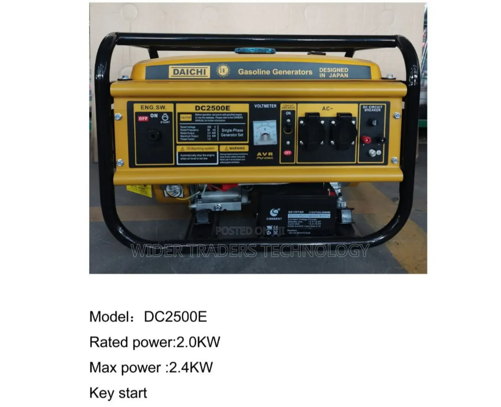 Daichi Dc2500e Gasoline Generatormax Power: 2.4kw