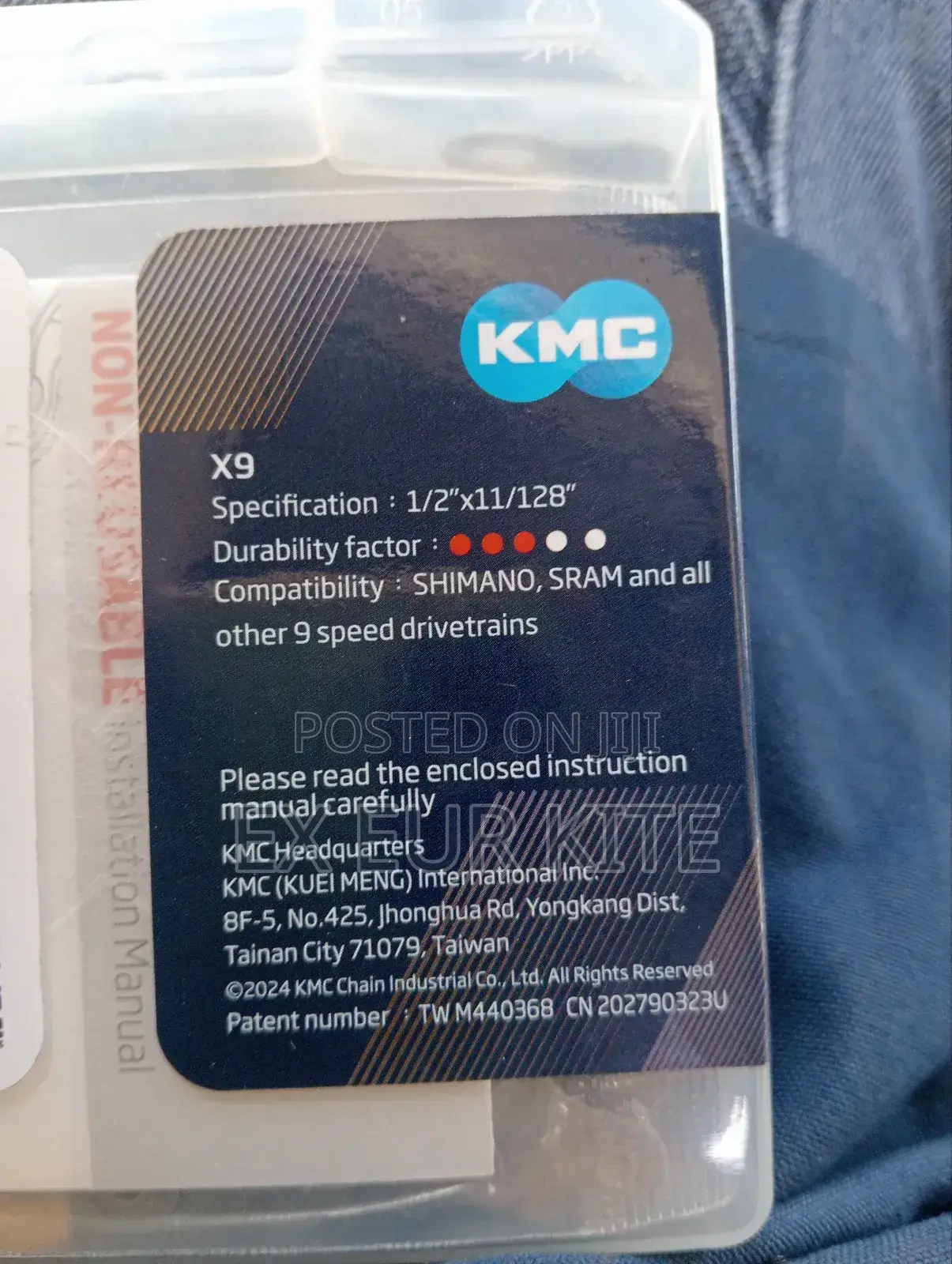 KMC X9 Chain 9 Speed Gray 114l