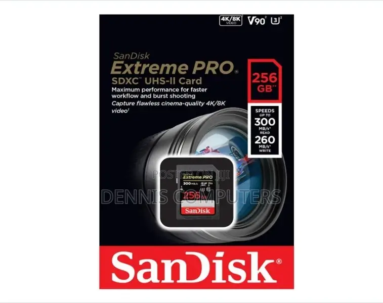 Sandisk 256gb Extreme Pro 300/260 Mb/S Memory Card