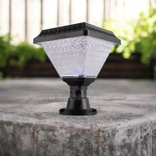 Outdoor Solar Led Post Light With Elegant Crystal Cover
