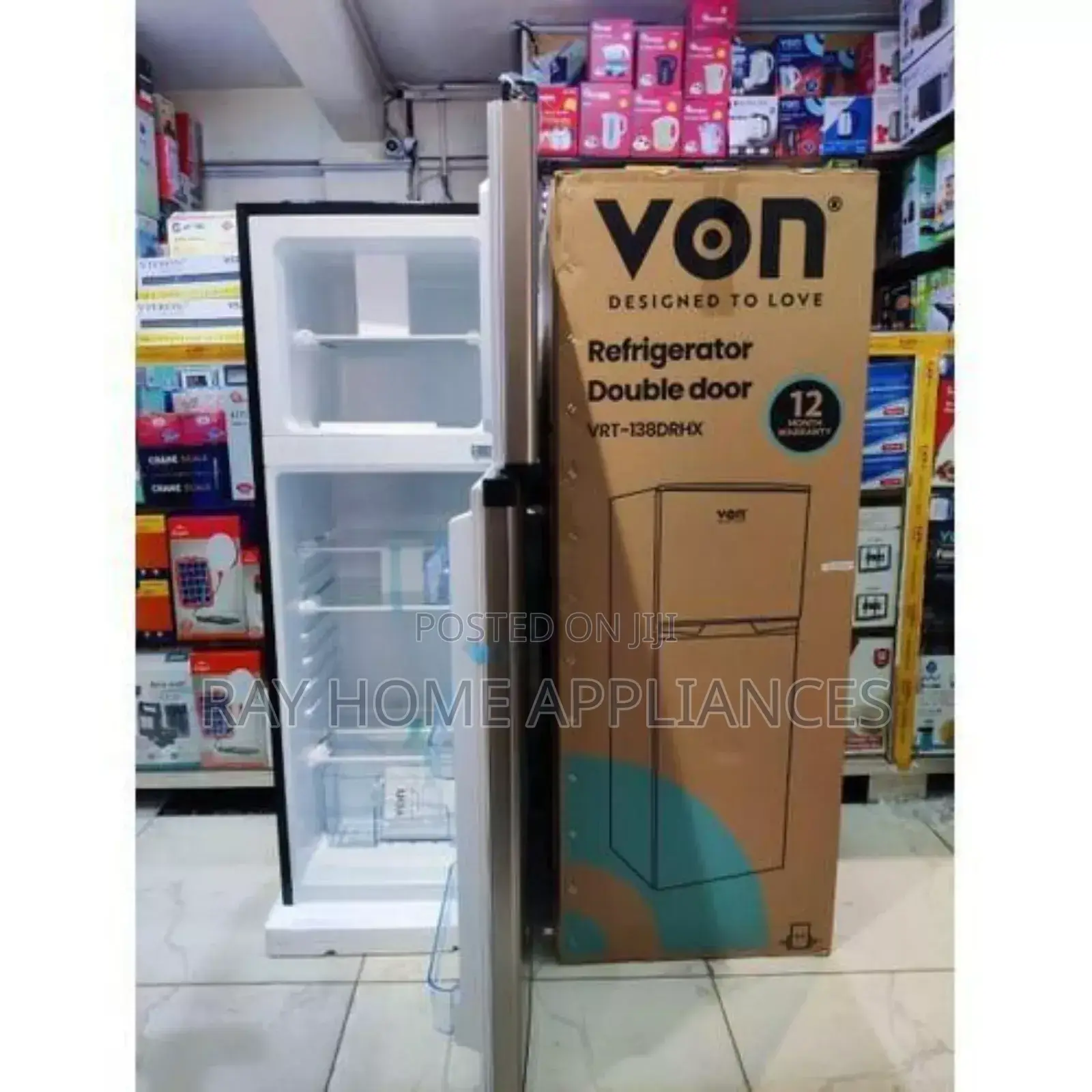 Von 138litres Double Door Fridge