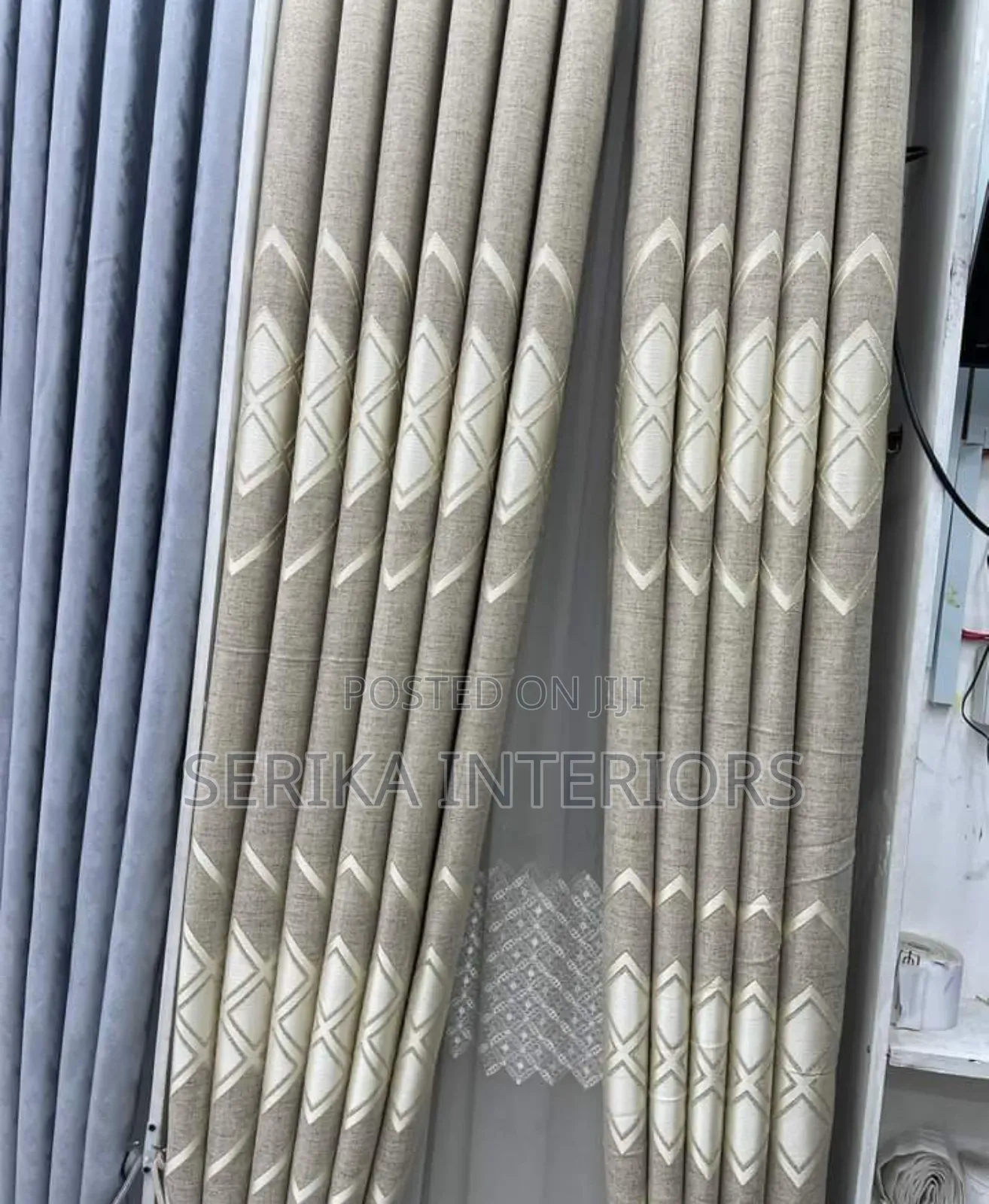 Brown Curtains Curtains Environmental Friendly Dust Treated