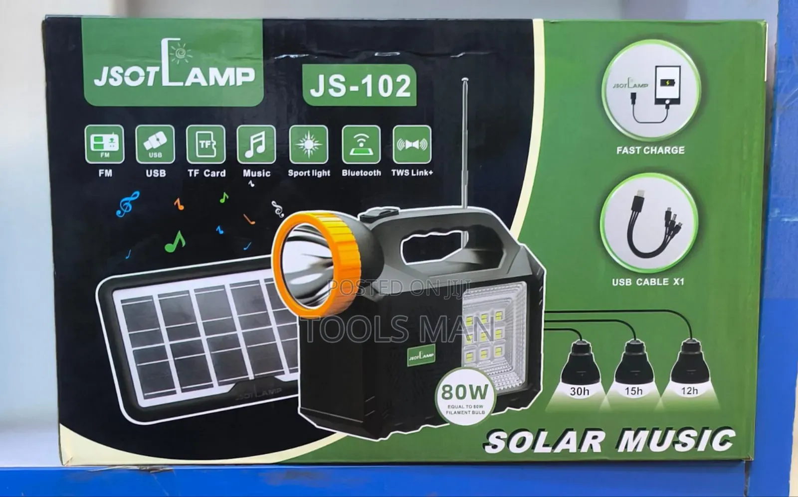 Jsot Lamp Js-102 Solar Lighting System With 3 Bulbs.