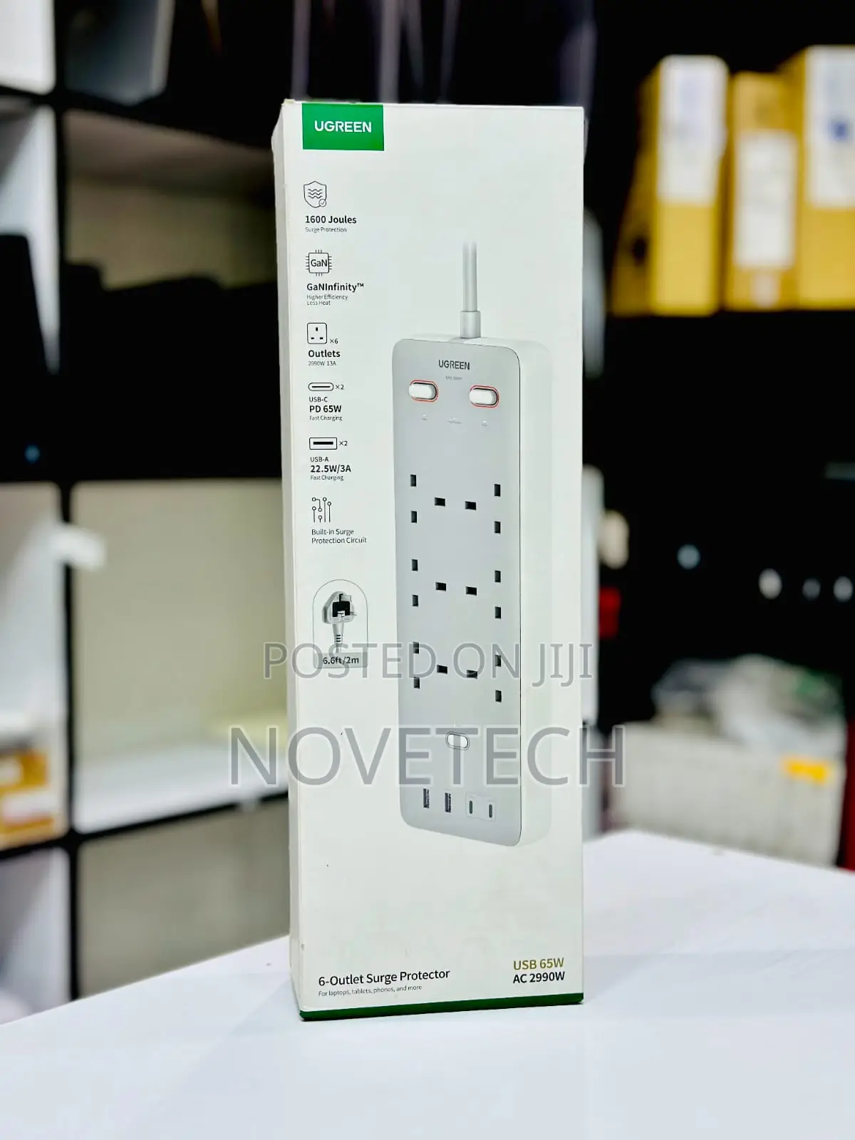 Ugreen 65w 10-in-1 Extension Cord,Power Strip Surge Protector 6-way