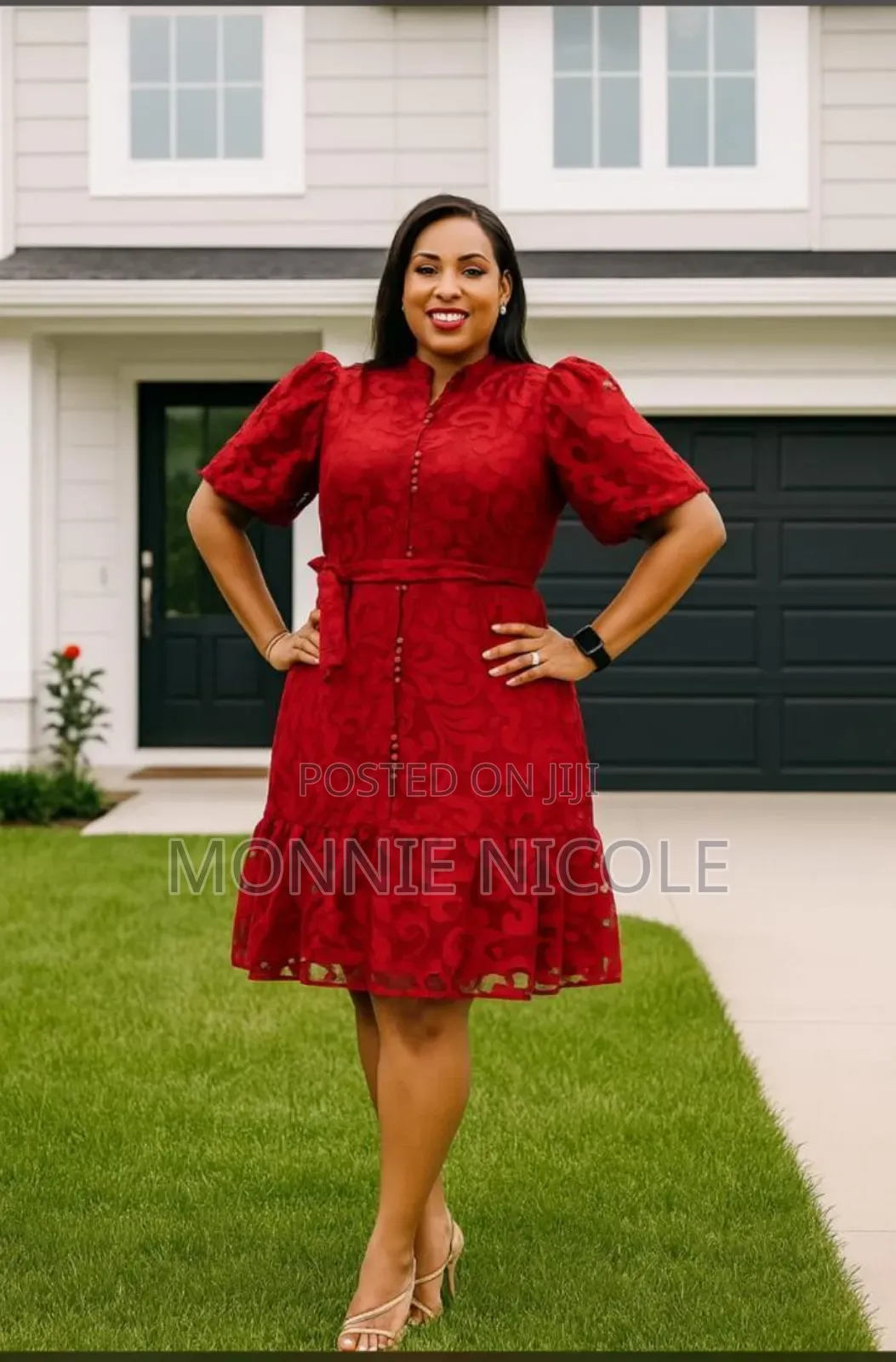 Casual Red Skater Dress
