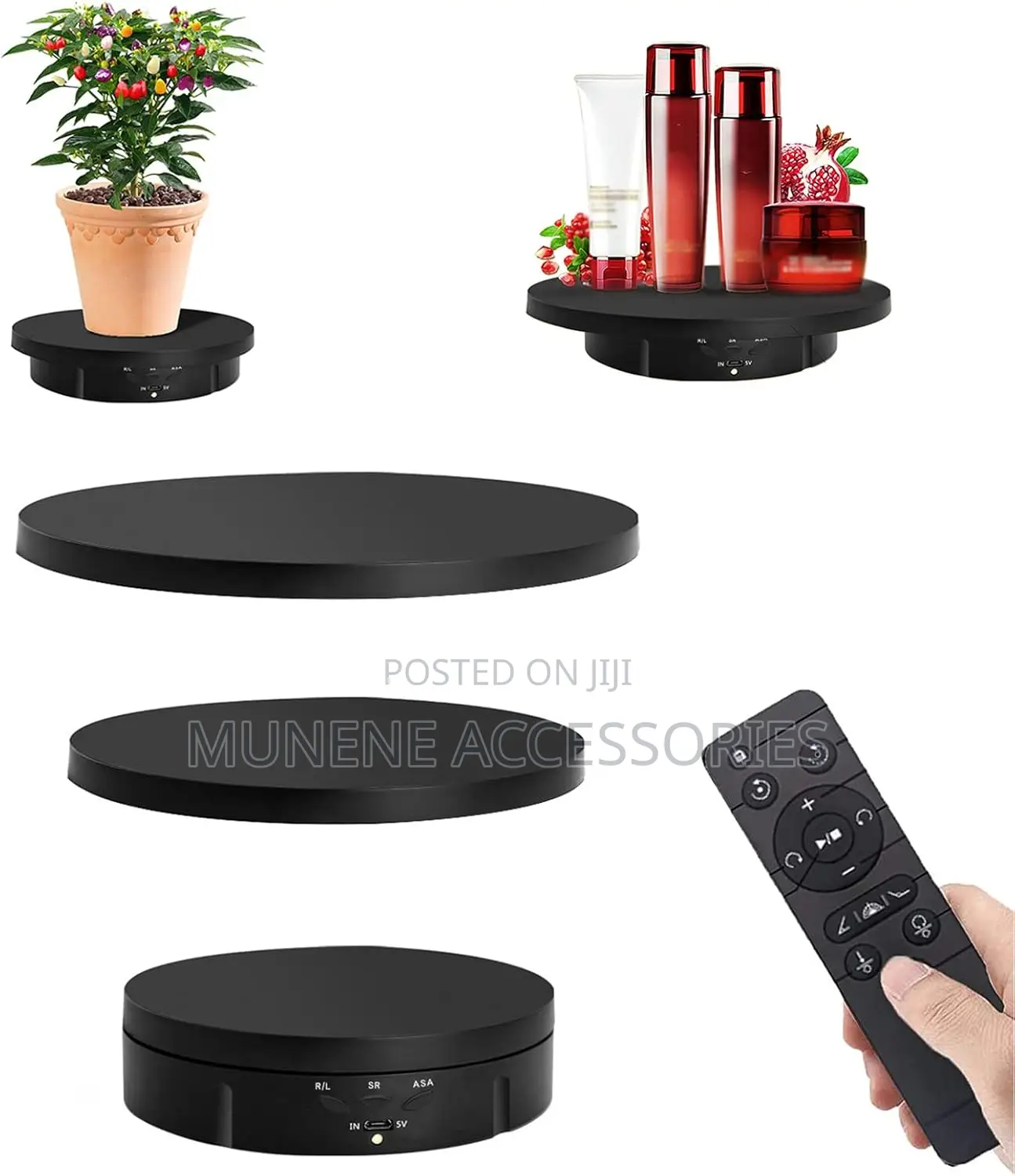 Electric Rotating Turntable 3in1 Display Stand 360 Degree Remote With