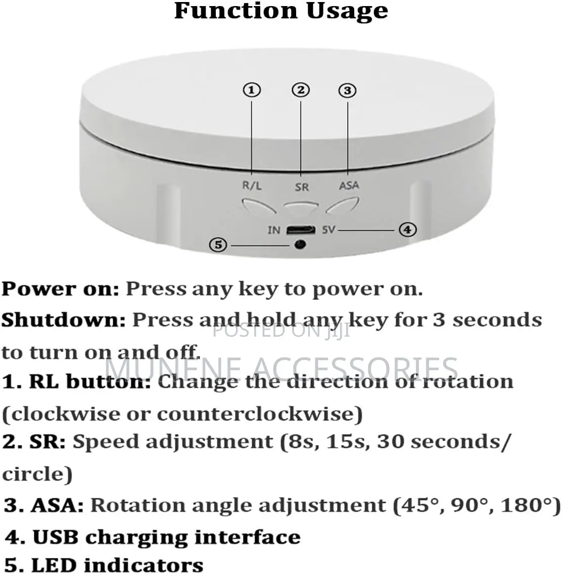 Electric Rotating Turntable 3in1 Display Stand 360 Degree Remote With