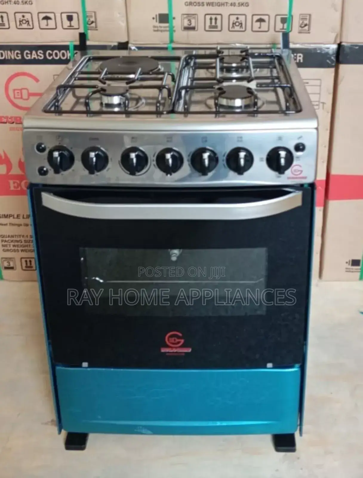 60*65 Eurochef Free Standing 3 Gas+1 Electric Cooker With Electricoven