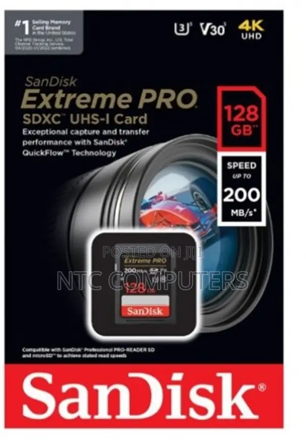 Sandisk 128gb Extreme Pro Uhs-I SDXC Memory Card (Class 10)