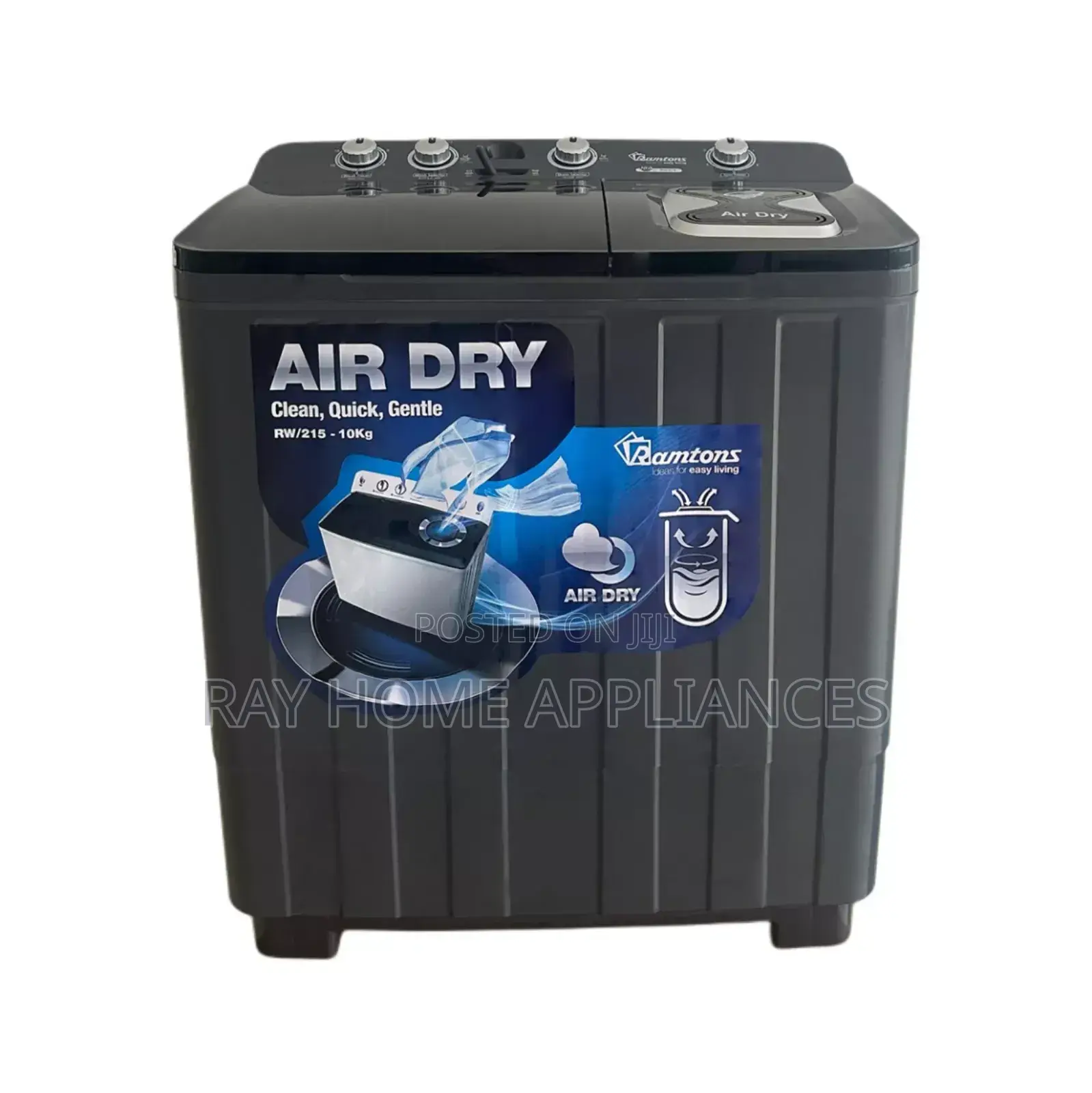10kgs Black Ramtons Twin Tub Washing Machine