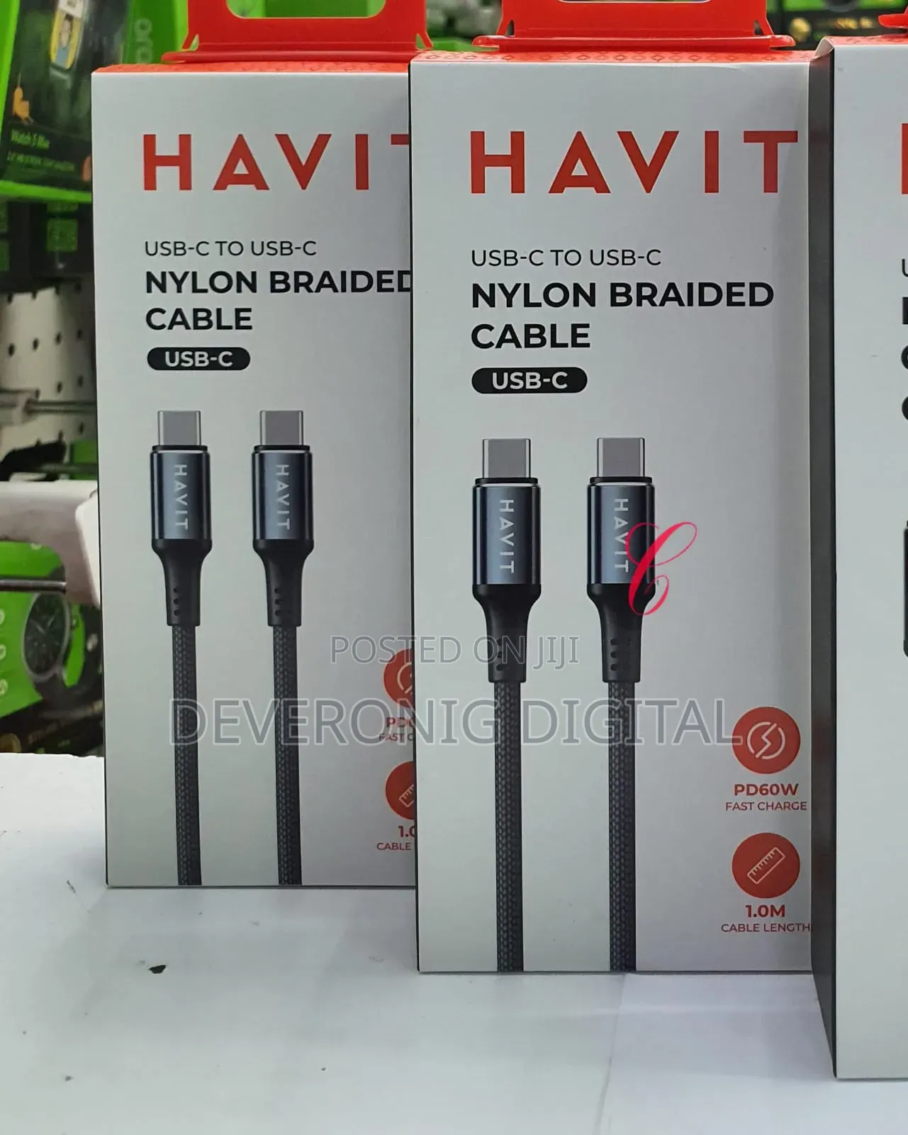 Havit Cb6310 60w Type C to Type C Aluminium Alloy Nylon Braided Cable
