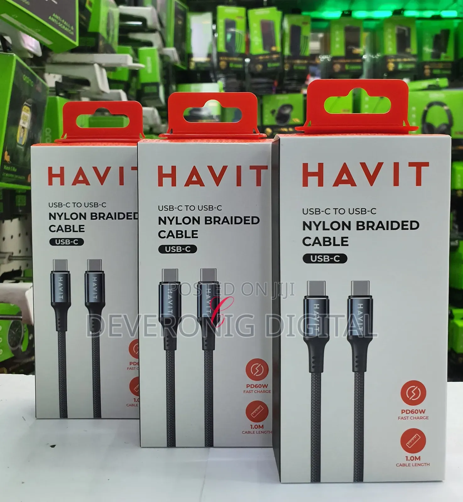 Havit Cb6310 60w Type C to Type C Aluminium Alloy Nylon Braided Cable