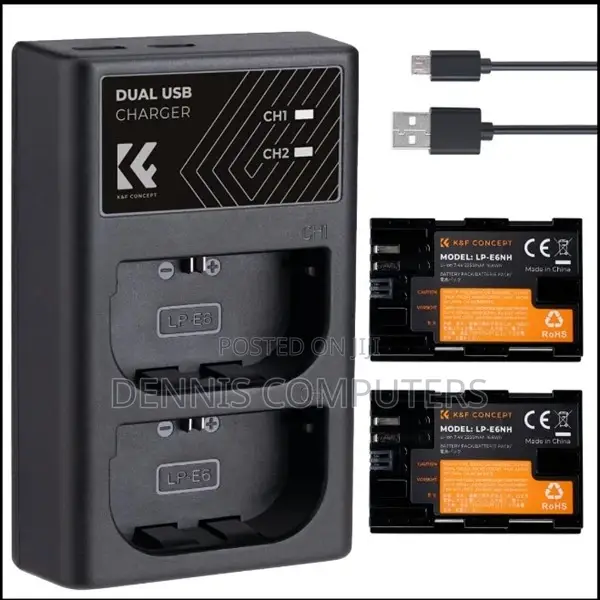 K F Lp-E6nh 2batteries Charger