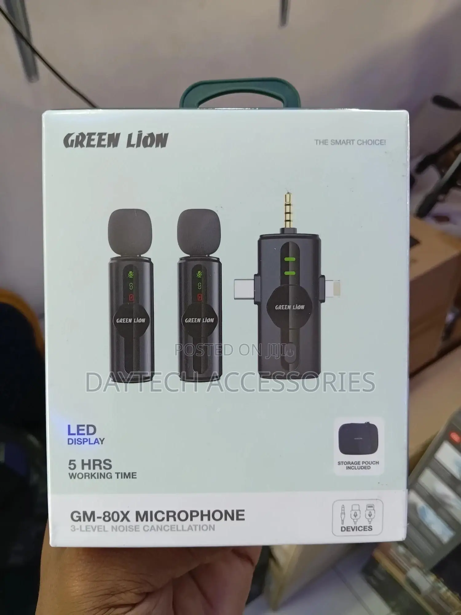 This Is a Green Lion Gm-80x 3-in-1 Dual Wireless Microphone System.