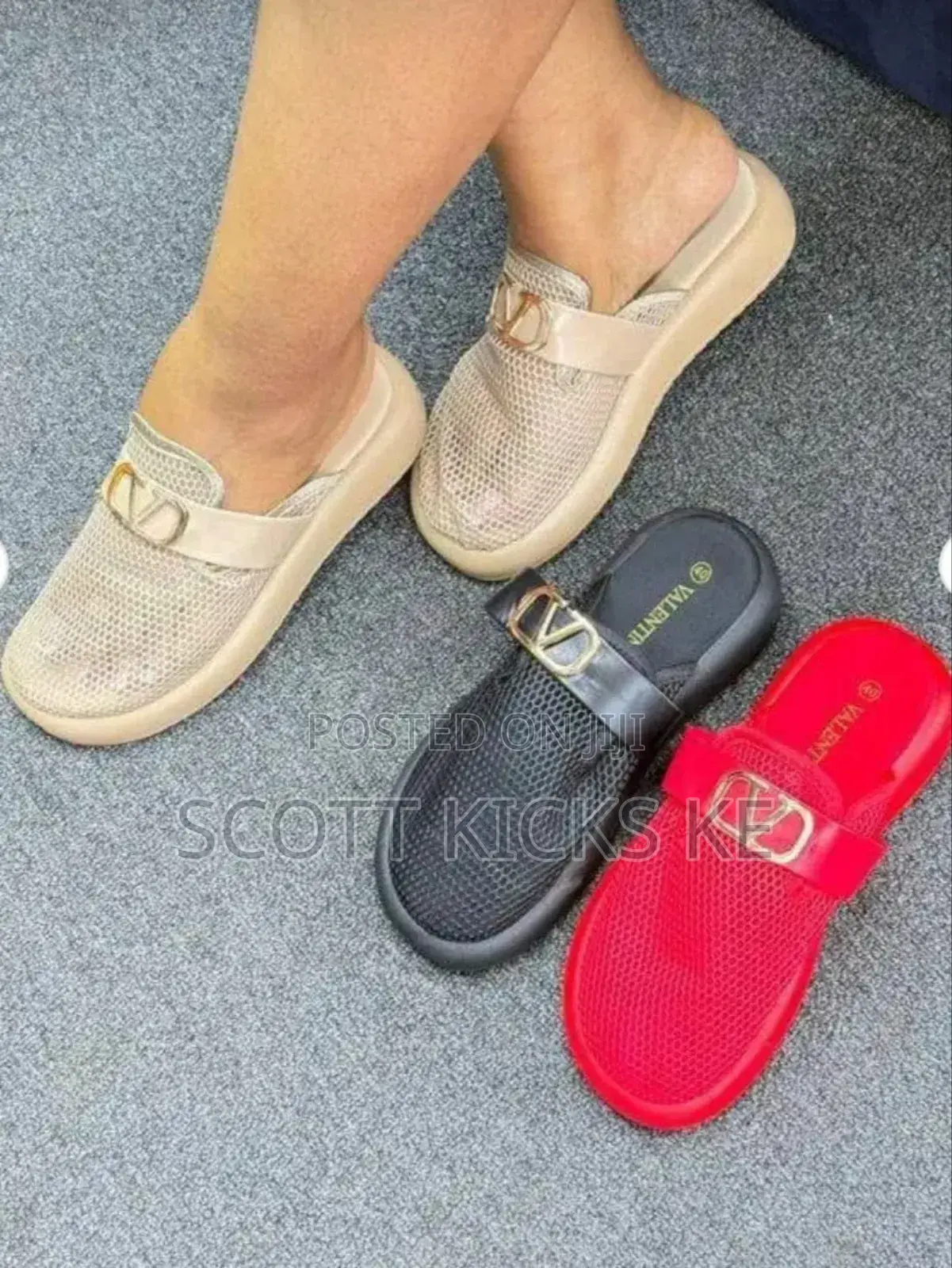 Mesh Flat Mules Ladies