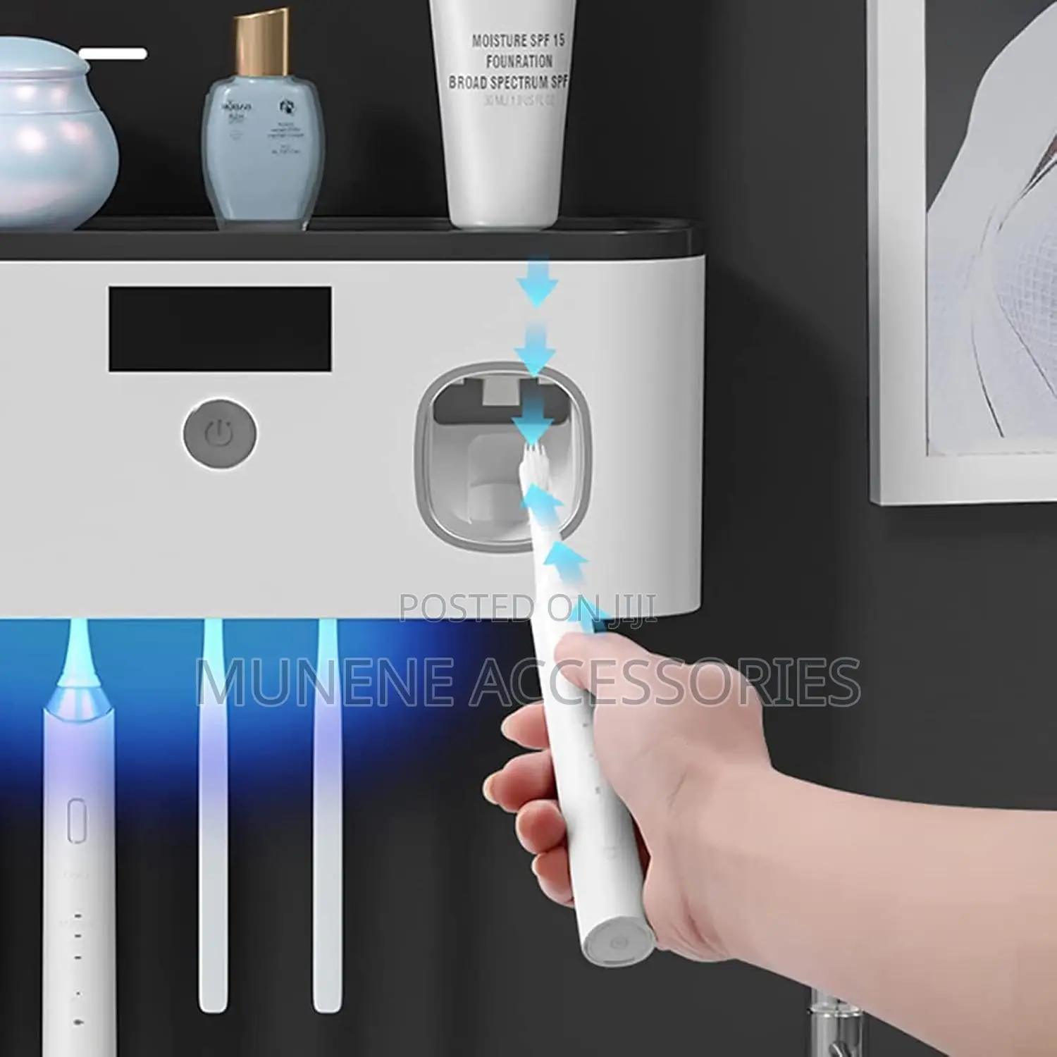 Electric Toothbrush With Toothpaste Dispenser for Bathroom With 5 Slot