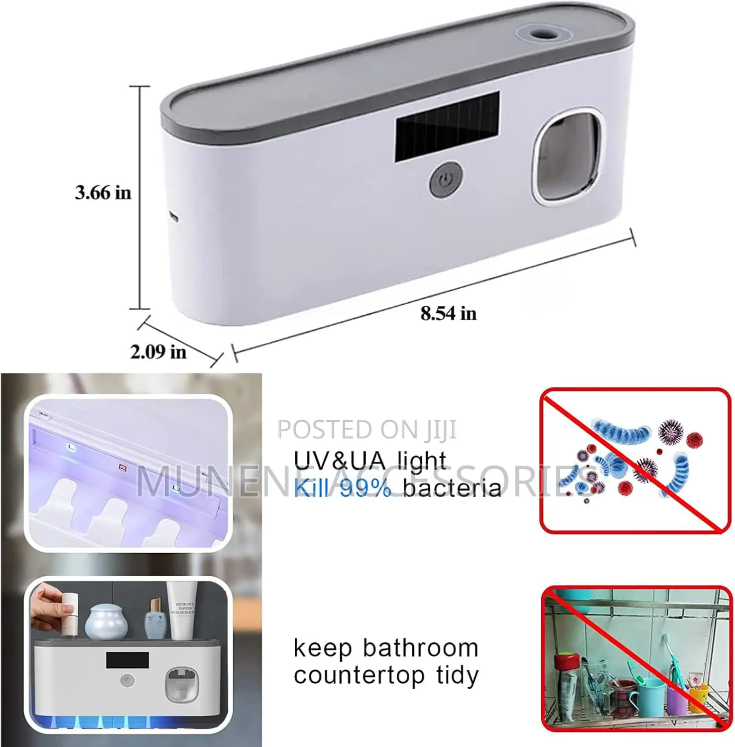Electric Toothbrush With Toothpaste Dispenser for Bathroom With 5 Slot