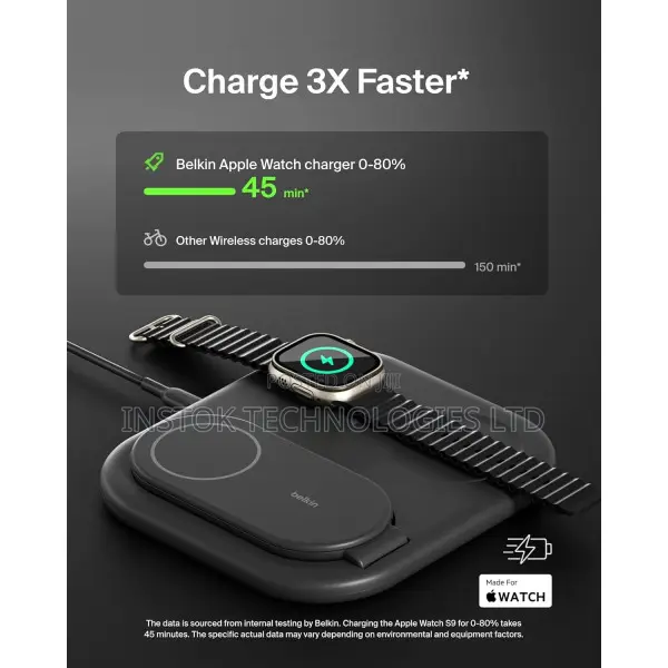Belkin Boostcharge 3-in-1 Magnetic Foldable Wireless Charger Qi2 15w