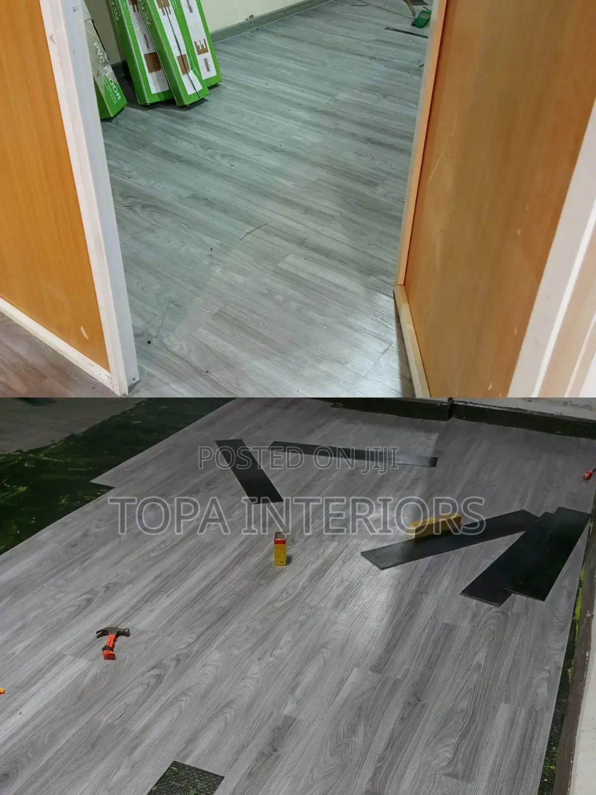 Mkeka Mbao Waterproof LVT Floor Tile Carpets Installation