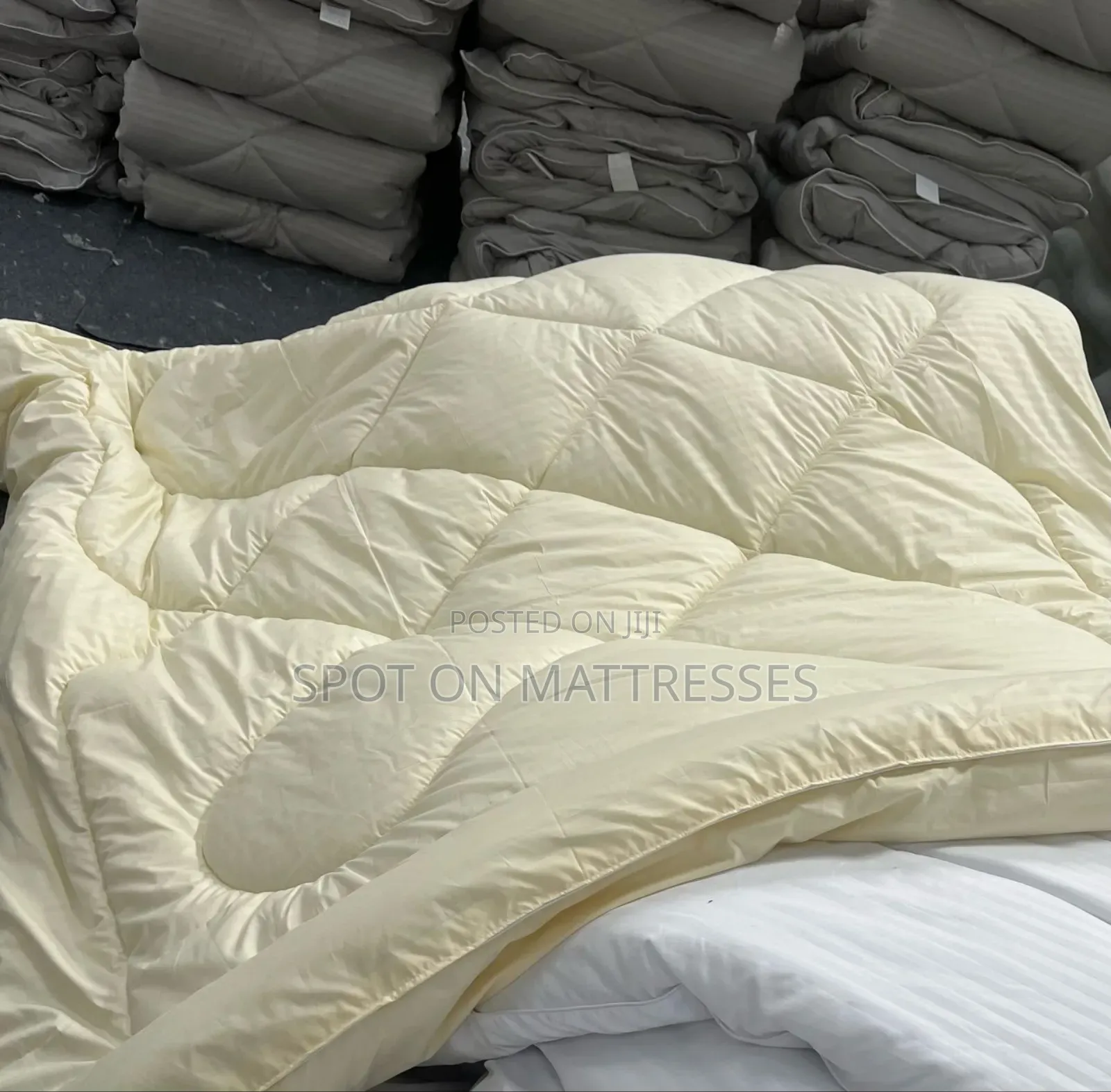 White & Coloured Stripped Cotton Duvet Set 6x7 And 7x8 + Free Delivery