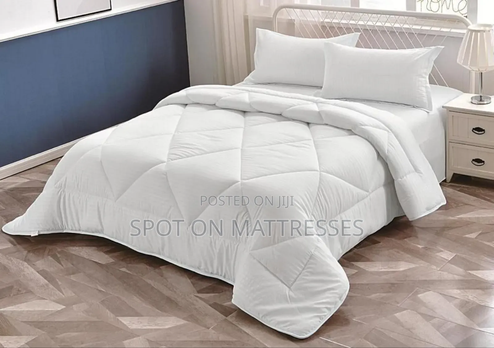 White & Coloured Stripped Cotton Duvet Set 6x7 And 7x8 + Free Delivery