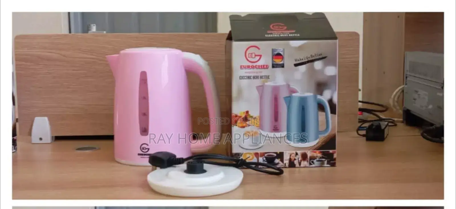 Pink Plastic Eurochef Electric Kettle 1.8litres