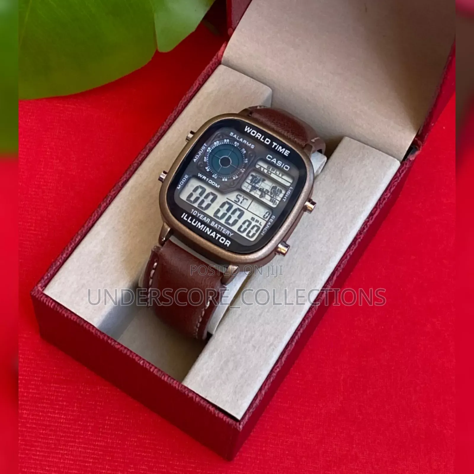 World Time Leather Watch