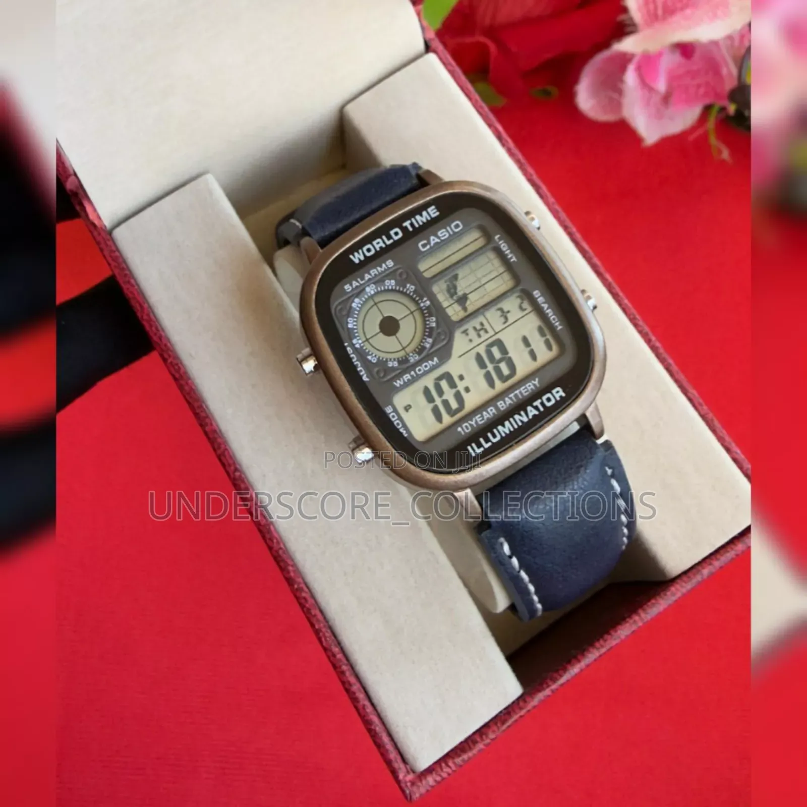 World Time Leather Watch