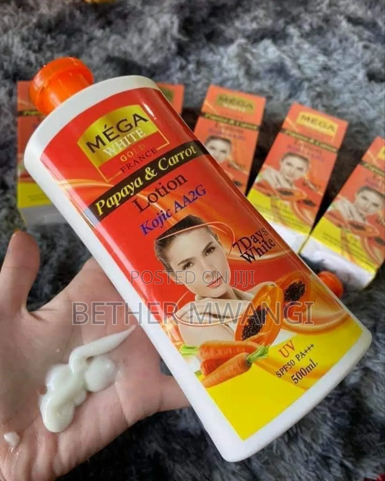 Mega White Papaya&Carrot Kojic Aa2g Lotion Kojic 7 Days White Lotion