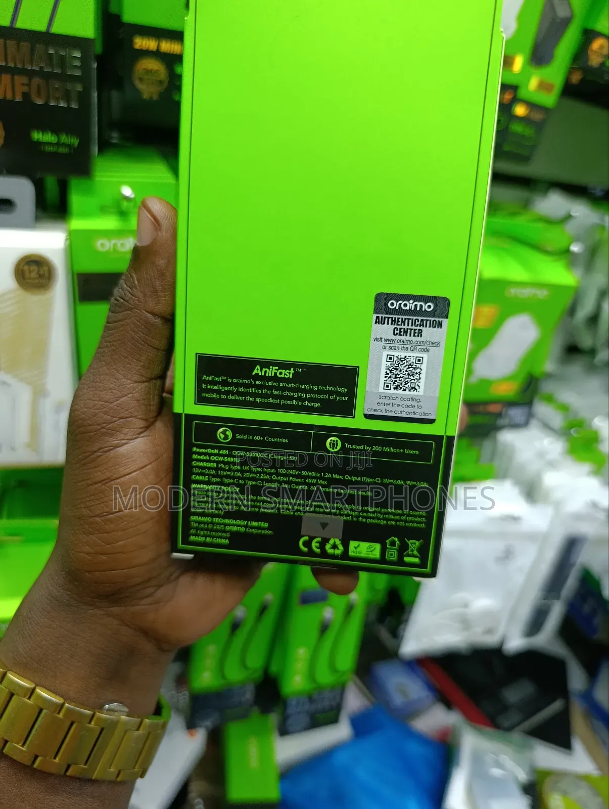Oraimo 45wgan Ultra Fast C To C Charger