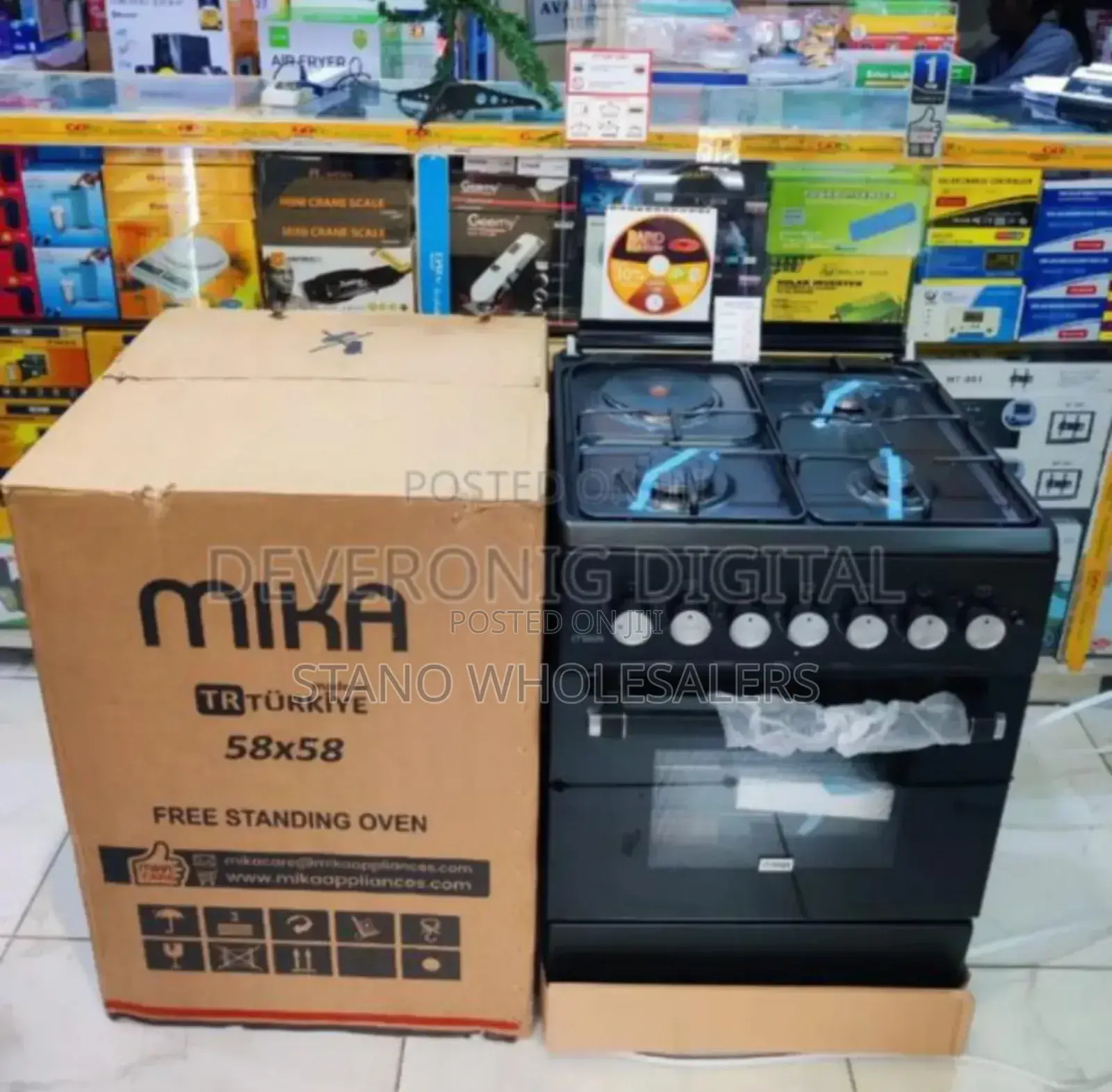 Colour Black Marble - Mika 58by58 Standing Cooker