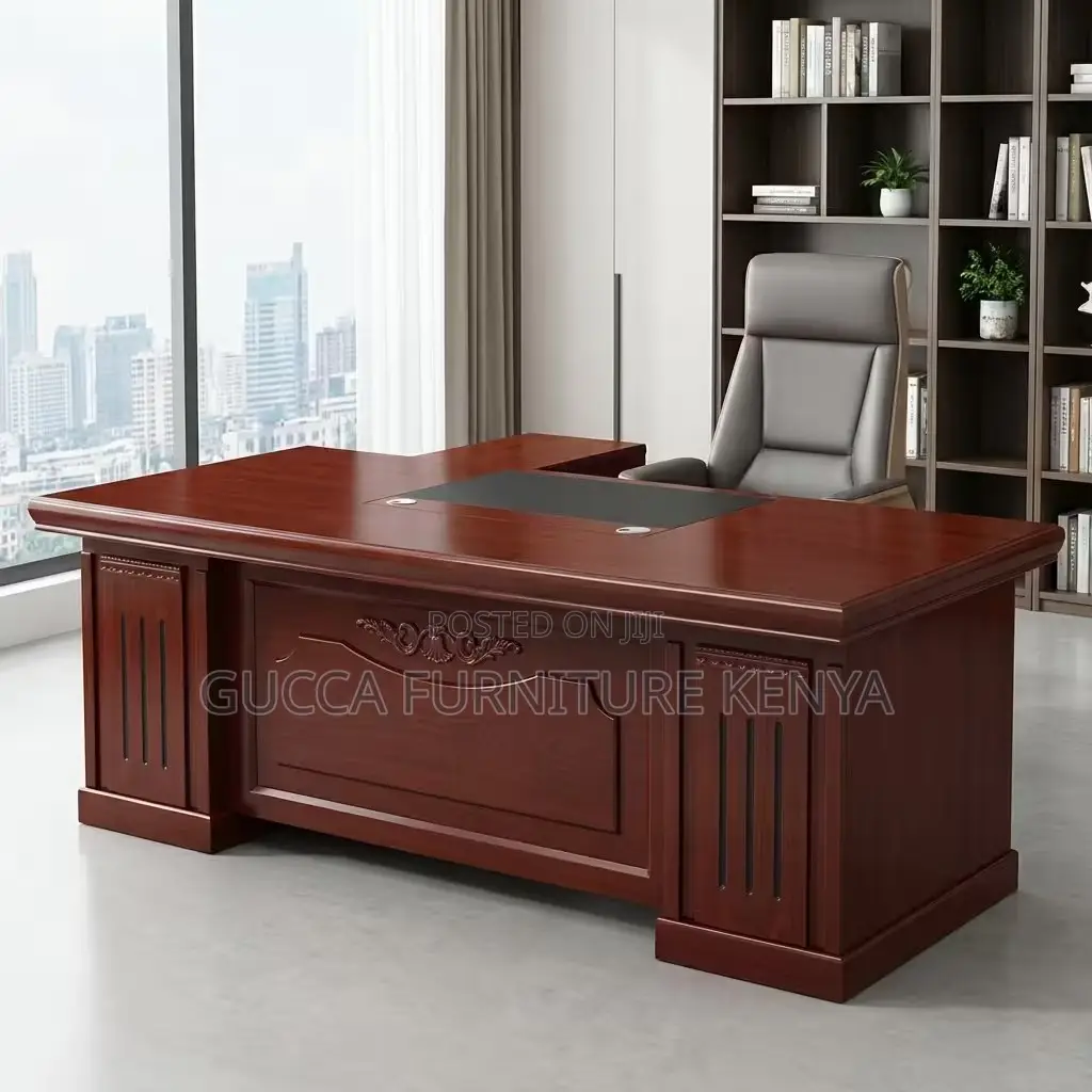 2.0m Mahogany Directors L-Shaped Desk
