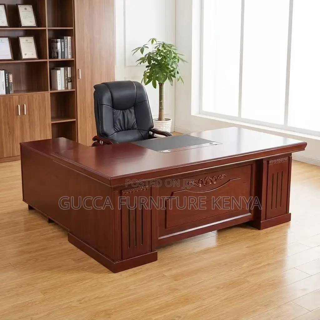 2.0m Mahogany Directors L-Shaped Desk