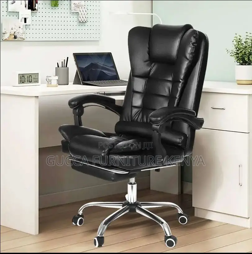 Executive Office Leather Seat With Footrest (Adjustable)
