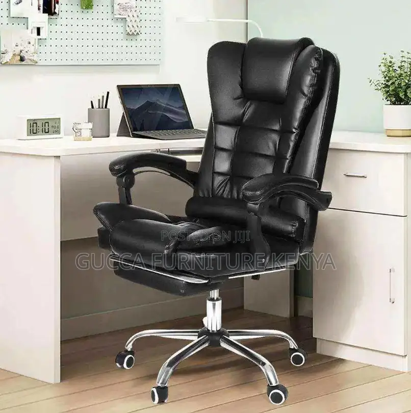 Executive Office Leather Seat With Footrest (Adjustable)
