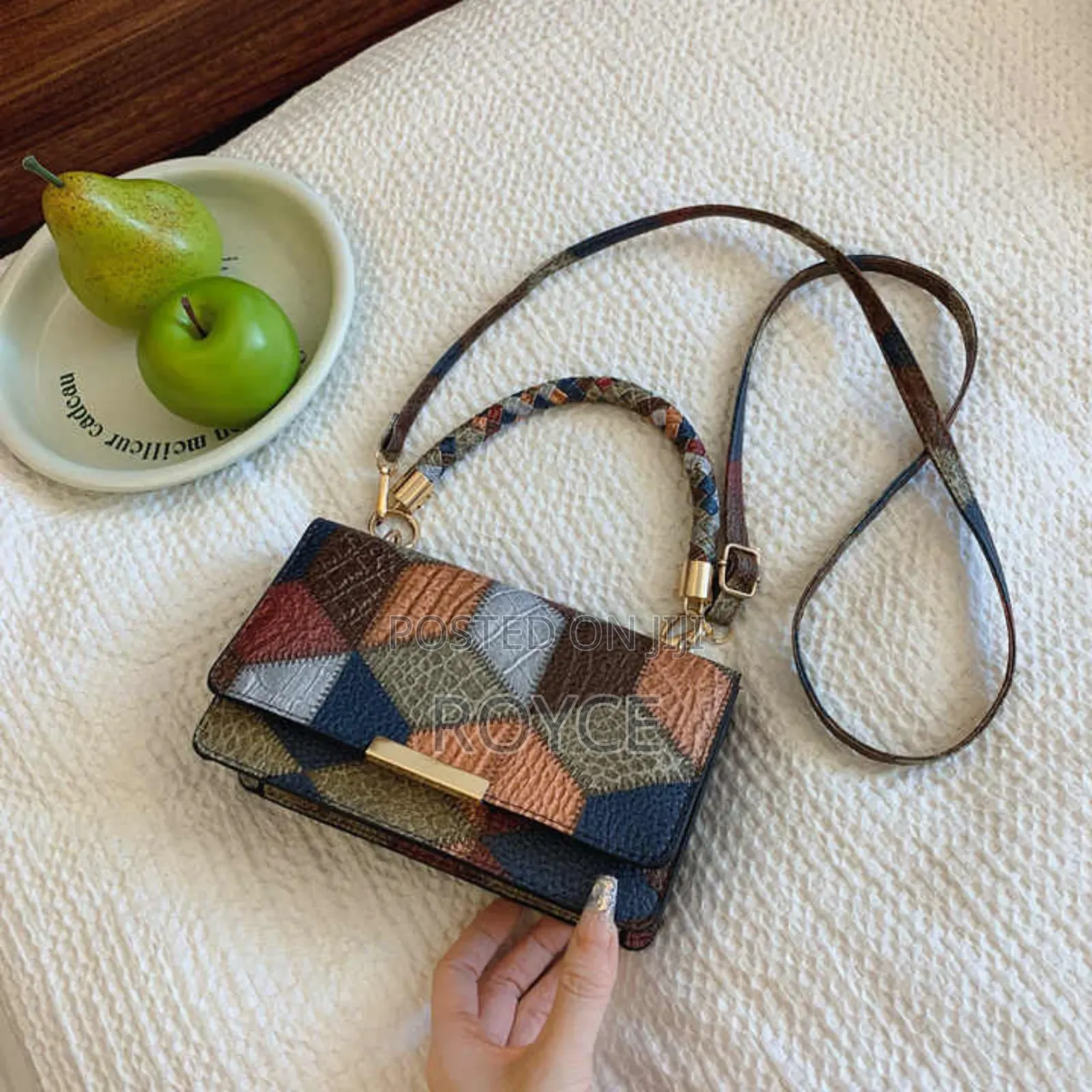 Multicoloured Diamond Sling Bag