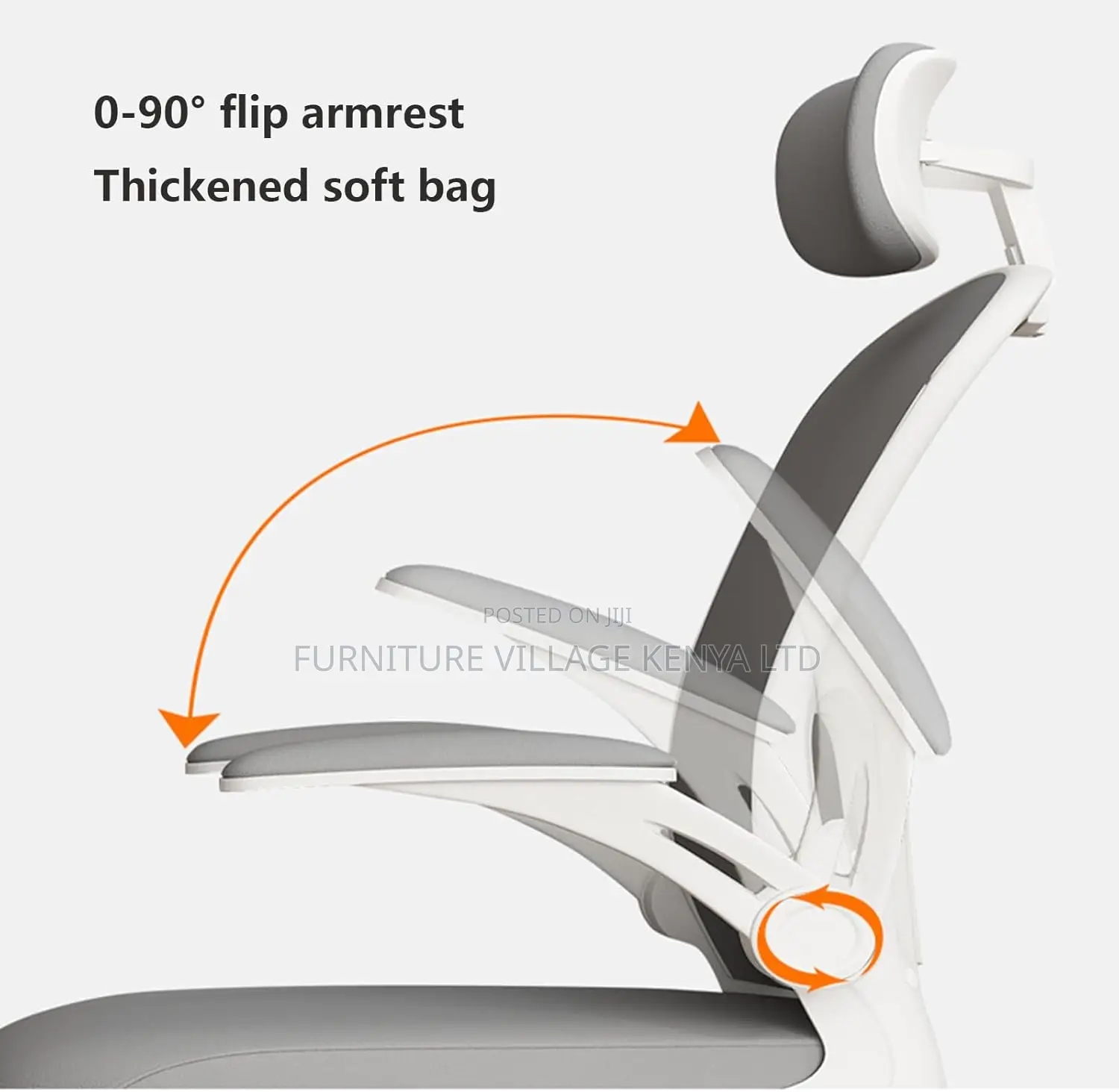 Office Chairs - Orthopedic Office Seat In White
