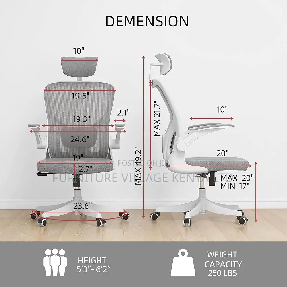 Office Chairs - Orthopedic Office Seat In White