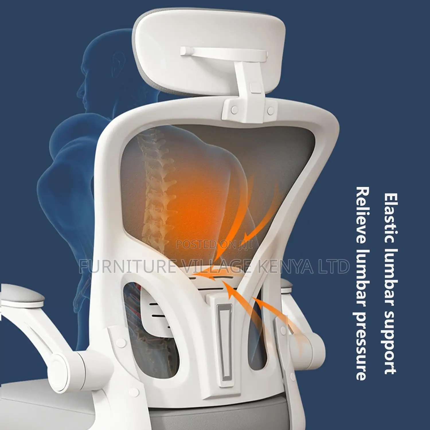 Office Chairs - Orthopedic Office Seat In White