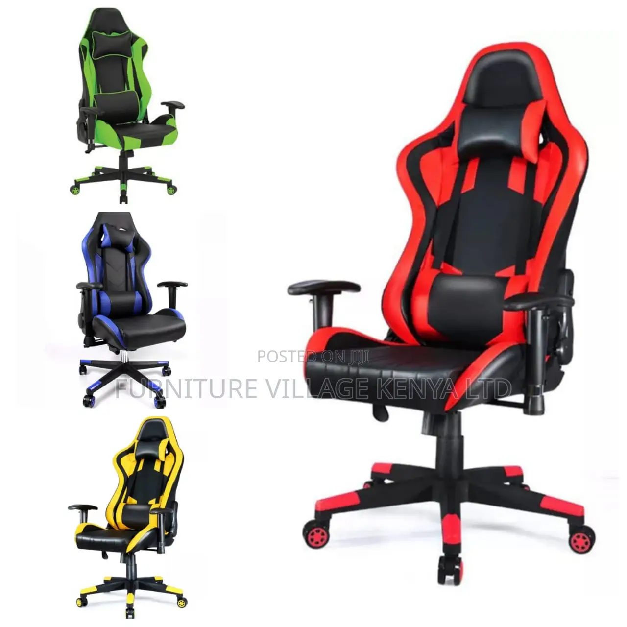 Gaming Chairs: Modern Ergonomic Gaming Seat (Black, Red & Blue)