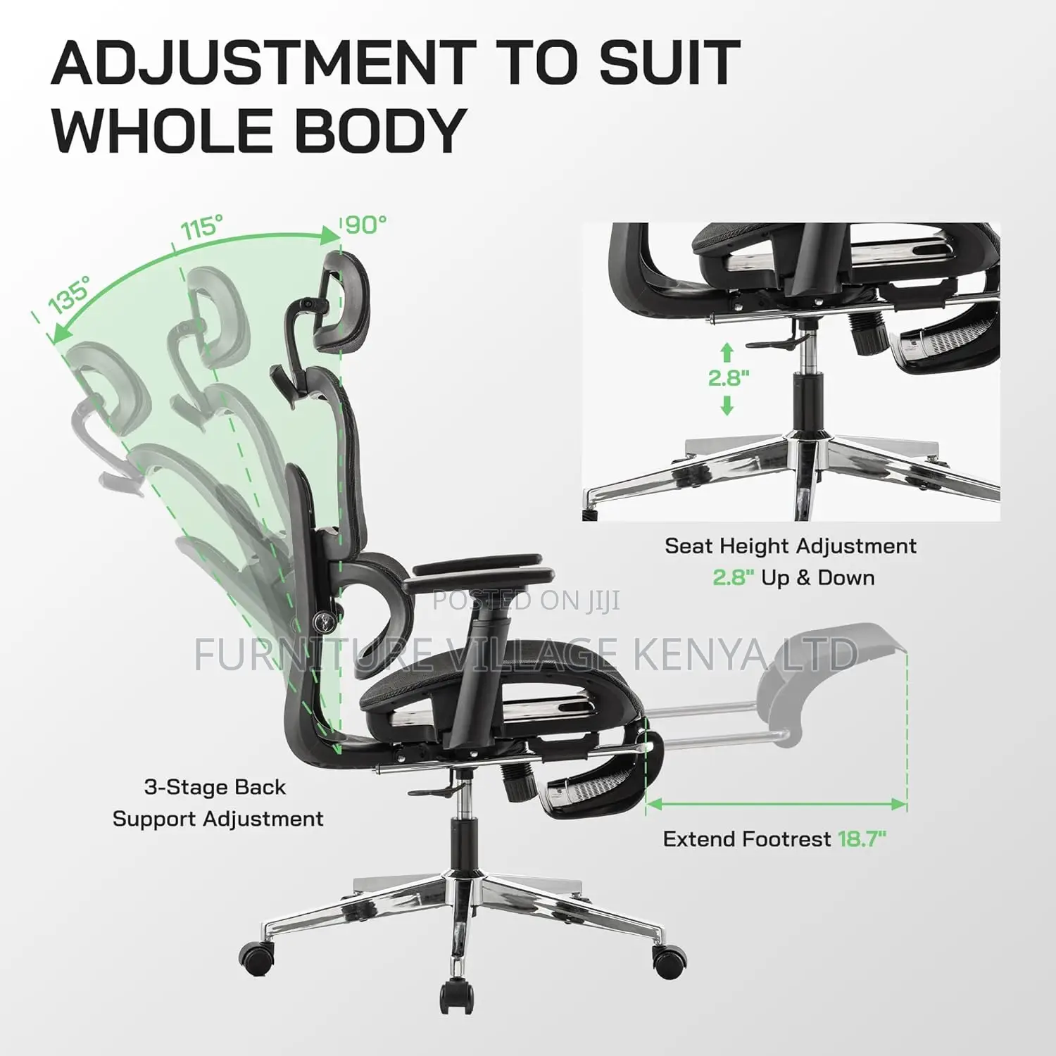Orthopedic Seat; High-back Ergonomic Swivel Orthopedic Chair