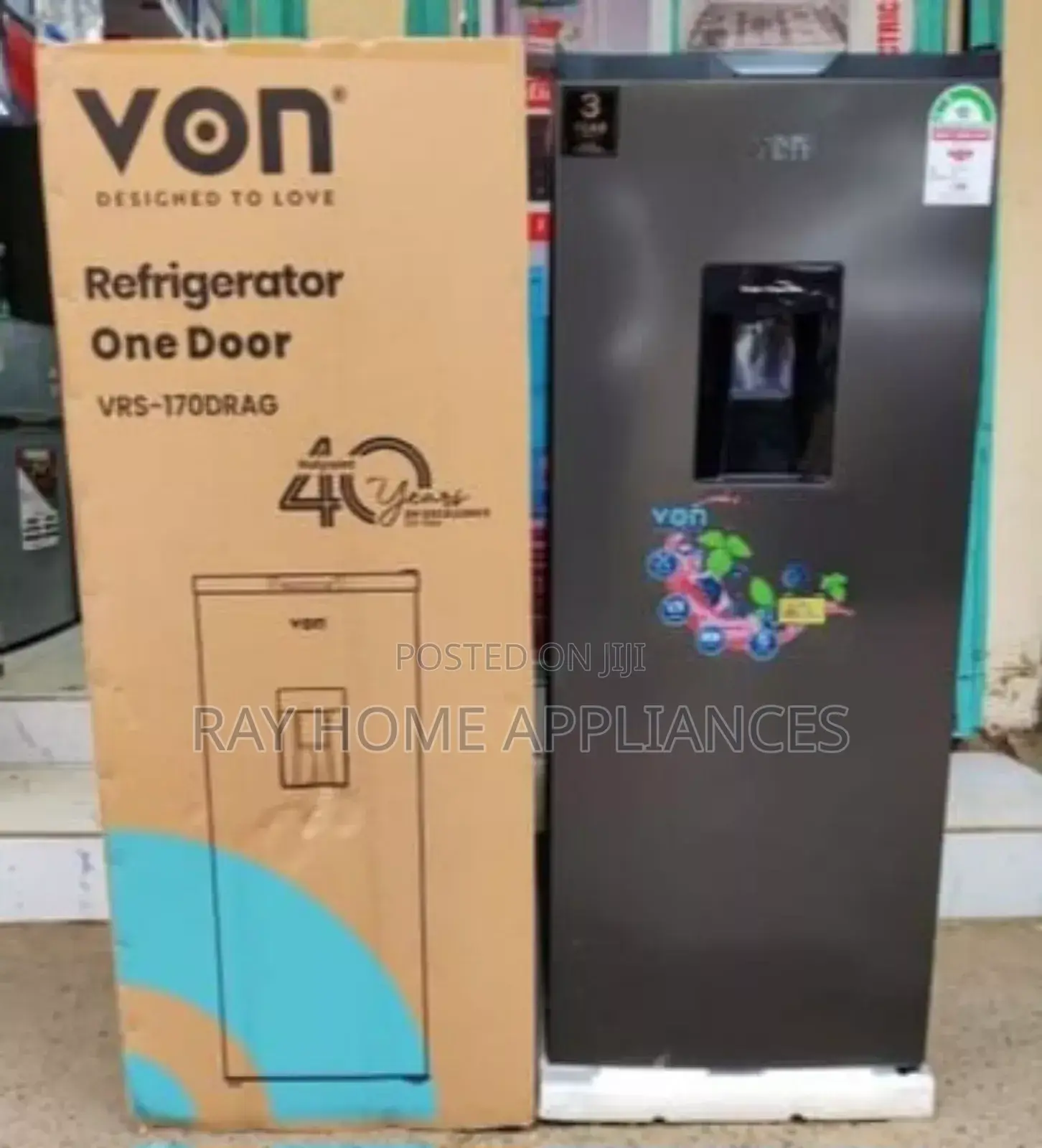 Von 176 Litres With Dispenser Single Door 2yrs Wrty Refrigerator