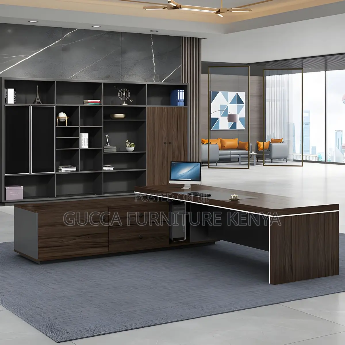 180cm Office Executive Table With Side Extension
