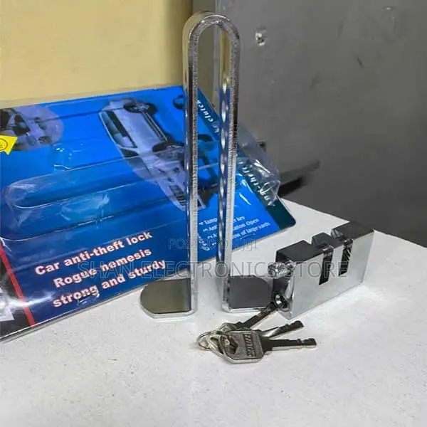 Silver Universal Pedal Lock Anti-Theft Stainless Steel Security 8holes