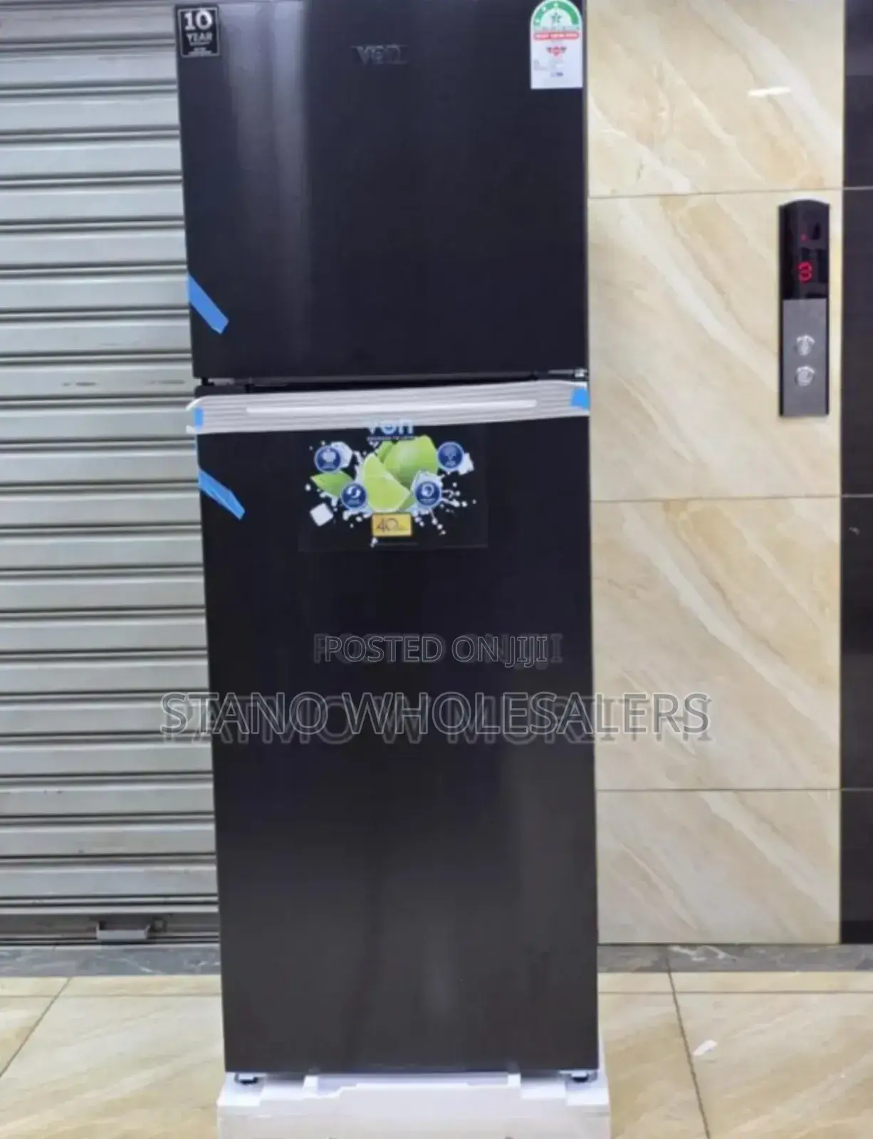 Colour Black -Von 334l Fridge