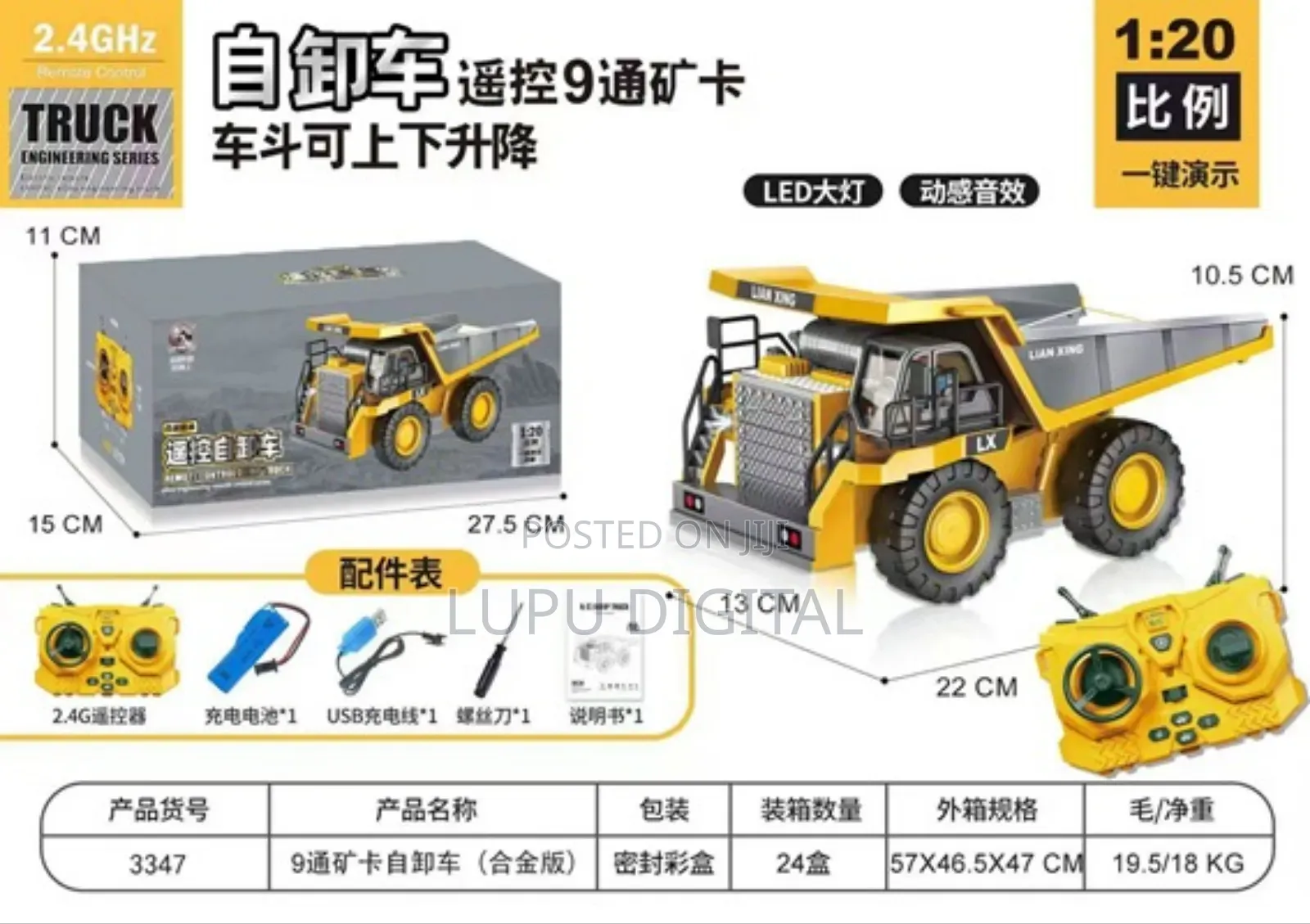 9 Channel Rc Dump Truck 2.4ghz Remote Control