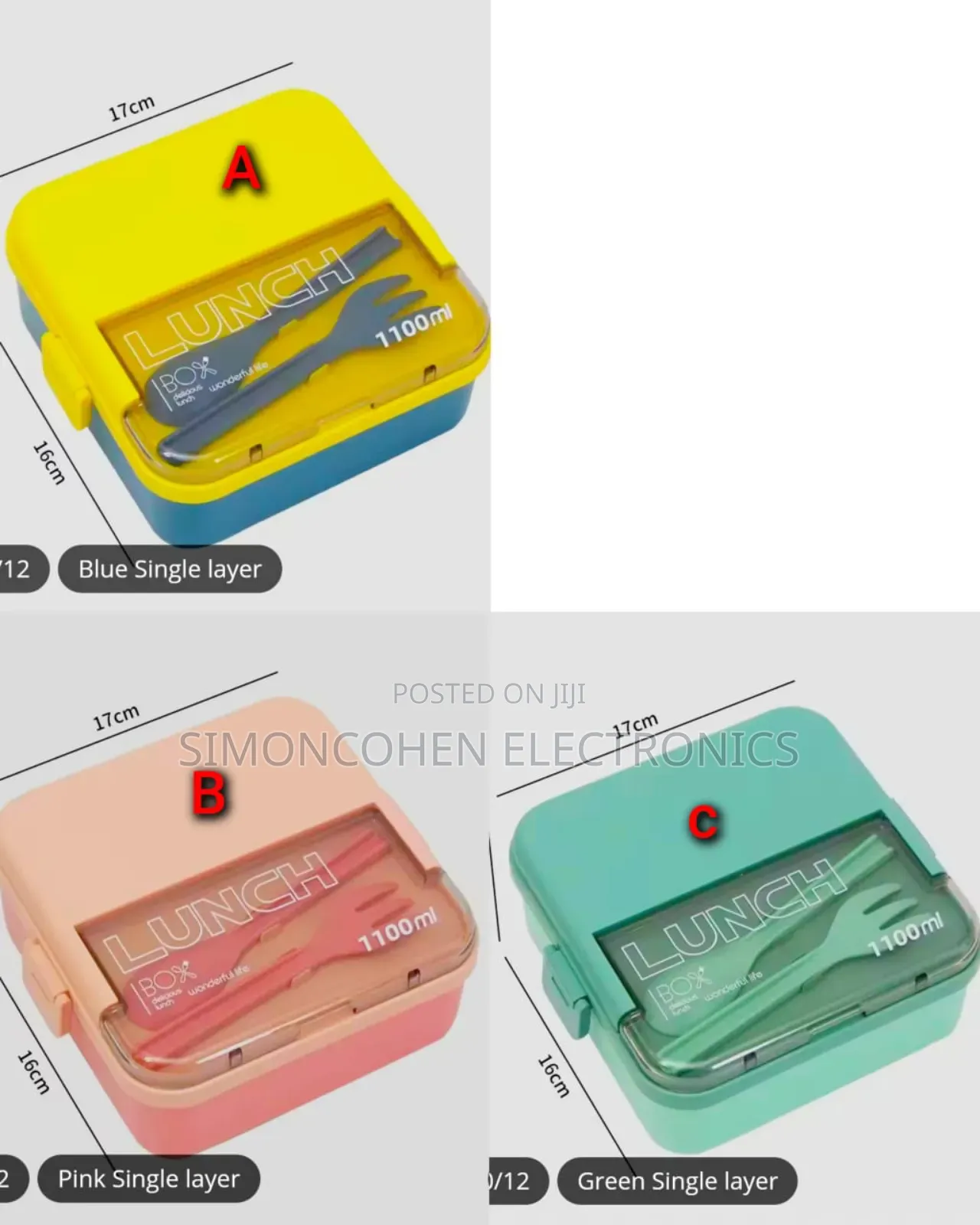 1100ml  Lunch Box  With Fork And Spoon