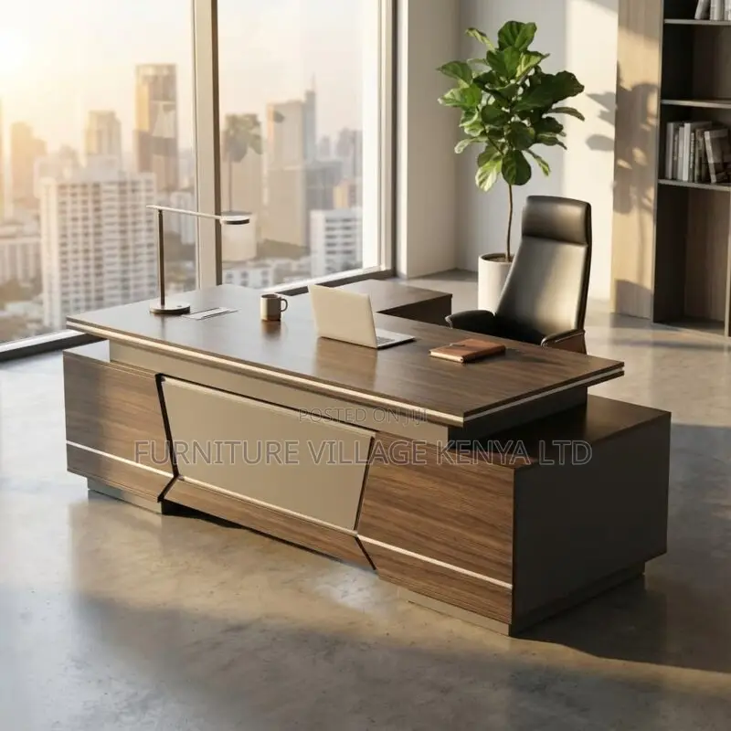 Modern L-shaped Executive Office Desk - 2400mm