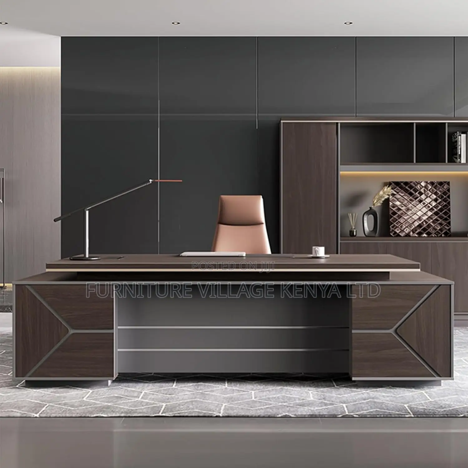 Modern L-shaped Executive Office Desk - 2400mm