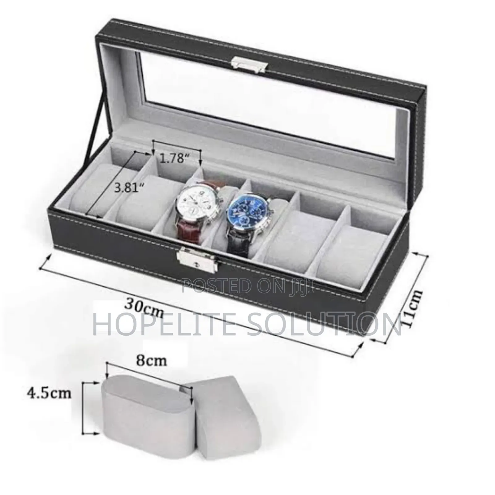 Soft Leather 6 Watch Box Organizer